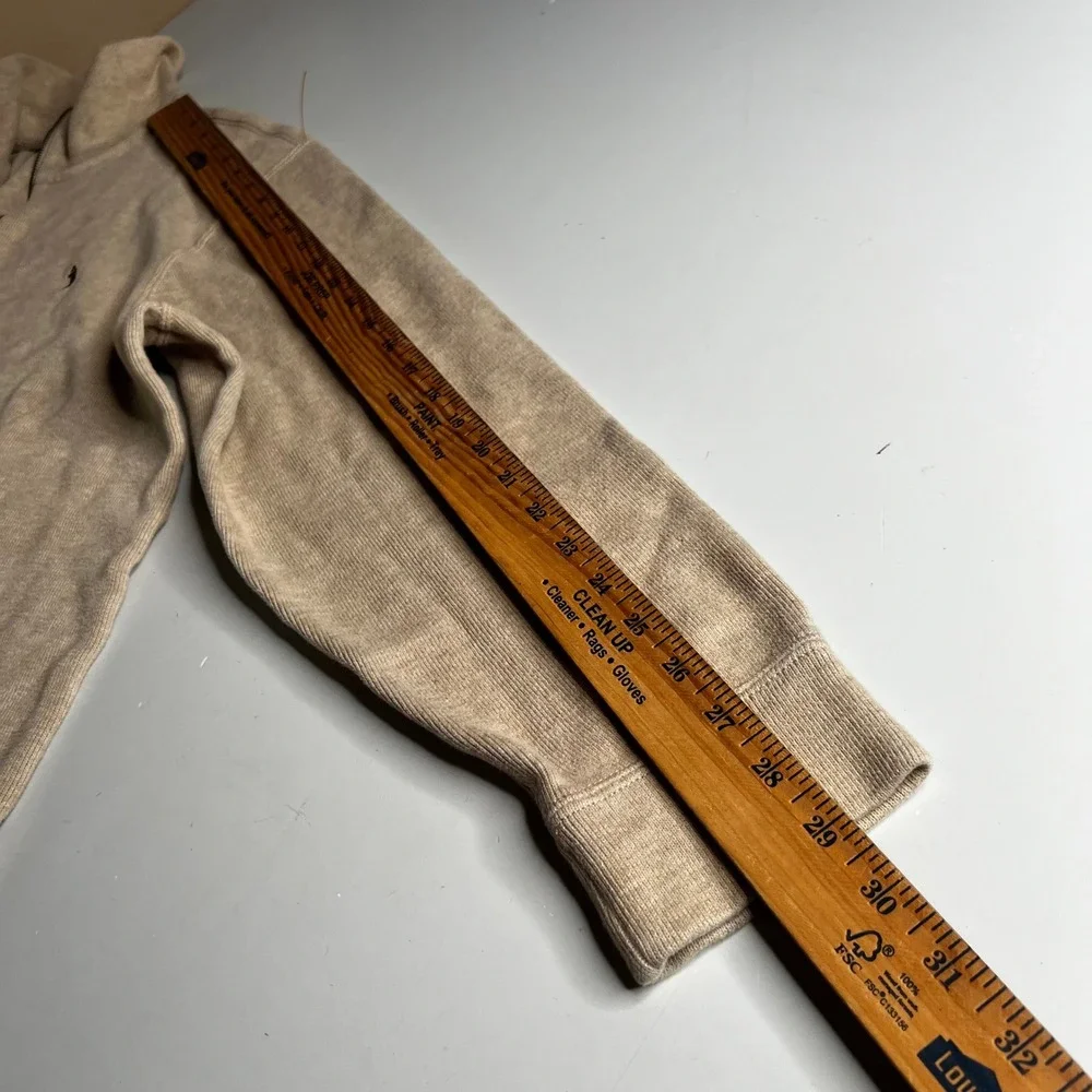 Polo Ralph Lauren Mens XL Tan Cotton Quarter Zip‎ Pullover Sweater Heathered